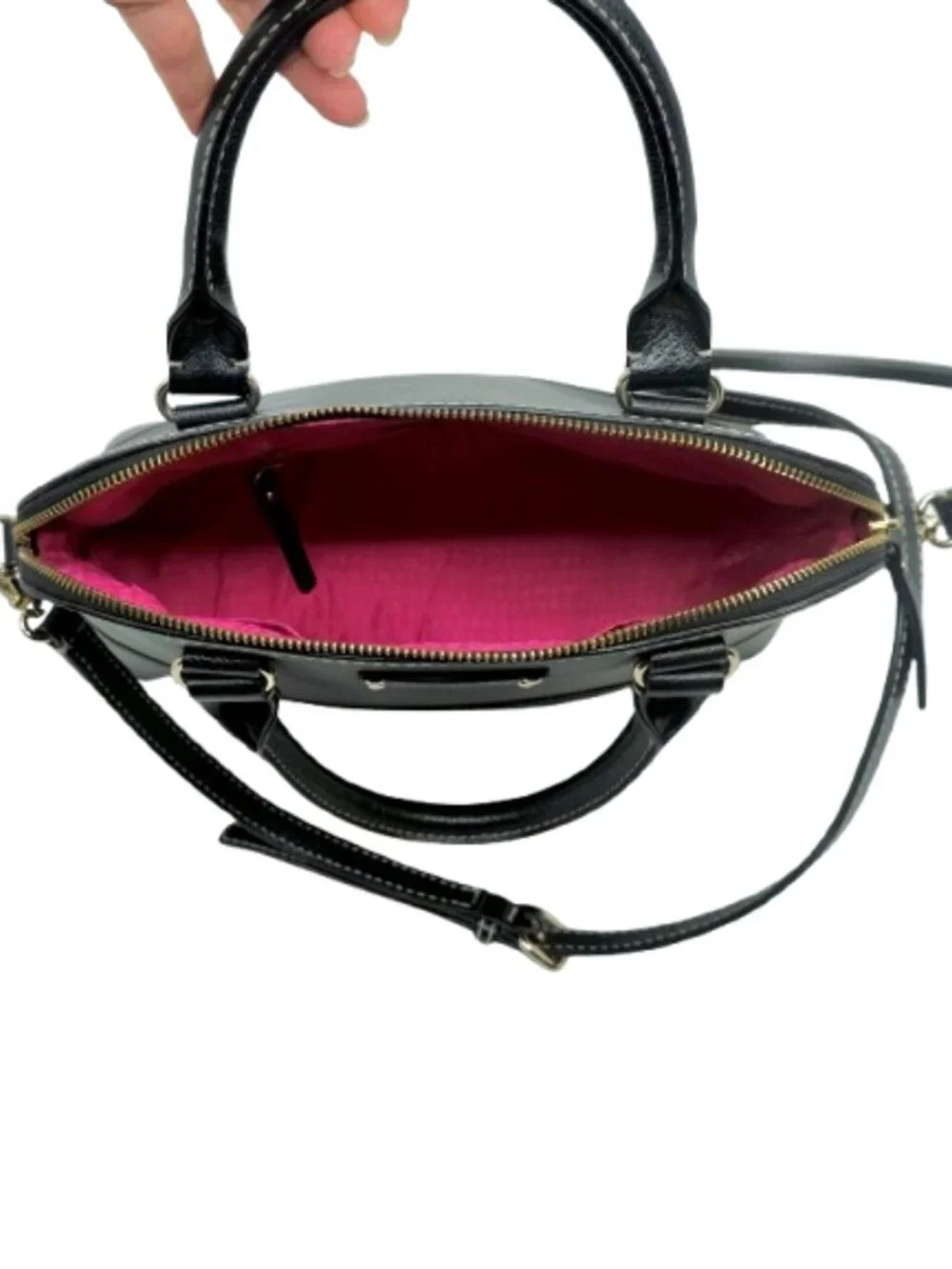 KATE SPADE~Wellesley Rachelle~BLACK PEBBLED LEATHER SATCHEL BAG